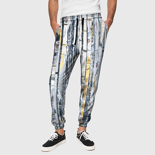 Мужские брюки Новогодний дождик / 3D-принт – фото 3