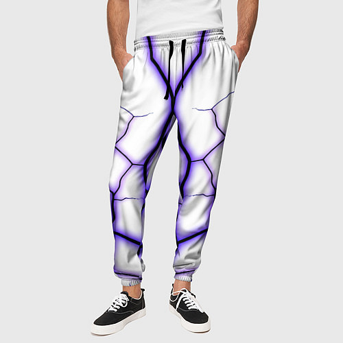 Мужские брюки Color white purple / 3D-принт – фото 3
