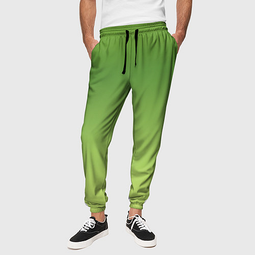 Мужские брюки Color green yellow / 3D-принт – фото 3