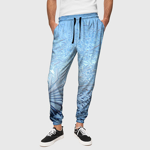 Мужские брюки Кристально-чистый морозный узор / 3D-принт – фото 3