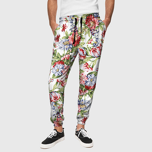Мужские брюки Цветы / 3D-принт – фото 3