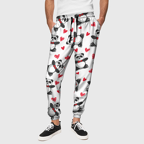 Мужские брюки Любимые панды / 3D-принт – фото 3