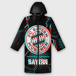 Дождевик мужской Bayern FC в стиле Glitch на темном фоне, цвет: 3D-принт