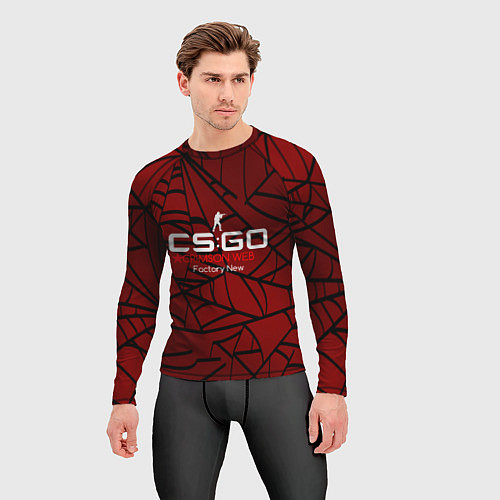 Мужской рашгард Cs:go - Crimson Web Style Factory New Кровавая пау / 3D-принт – фото 3