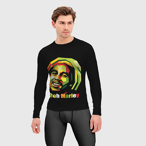 Мужской рашгард Bob Marley Smile / 3D-принт – фото 3