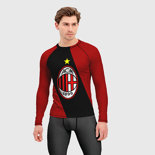 Мужской рашгард Milan FC: Red Collection / 3D-принт – фото 3