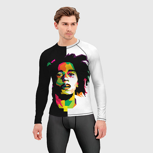 Мужской рашгард Bob Marley: Colors / 3D-принт – фото 3