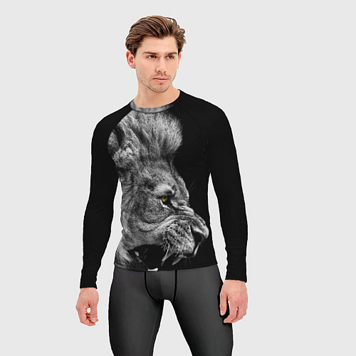 Мужской рашгард Оскал льва / 3D-принт – фото 3