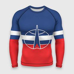 Рашгард мужской Флаг космический войск РФ, цвет: 3D-принт