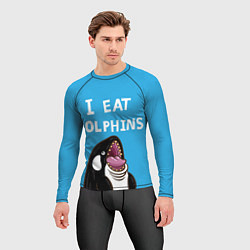 Рашгард мужской I eat dolphins, цвет: 3D-принт — фото 2