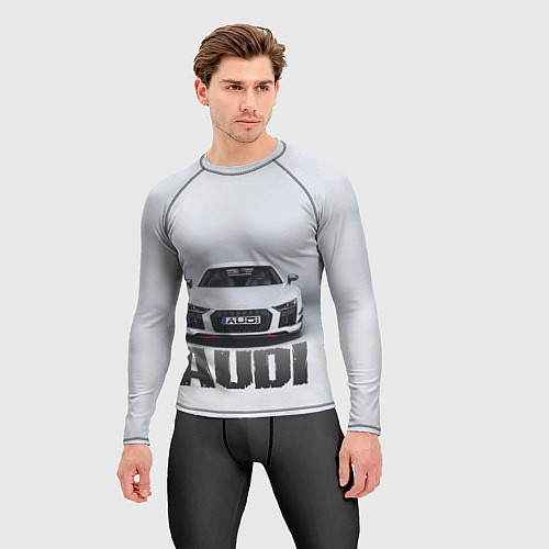 Мужской рашгард Audi серебро / 3D-принт – фото 3