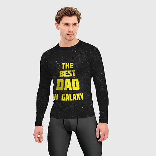 Мужской рашгард The Best Dad in Galaxy / 3D-принт – фото 3