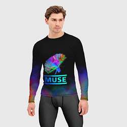 Рашгард мужской Muse: Neon Flower, цвет: 3D-принт — фото 2