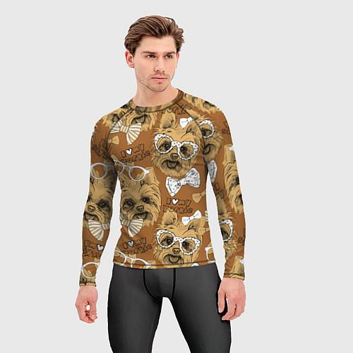 Мужской рашгард I love my Yorkie / 3D-принт – фото 3