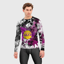 Рашгард мужской Лос-Анджелес Лейкерс, Los Angeles Lakers, цвет: 3D-принт — фото 2
