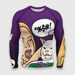 Рашгард мужской Woman yelling at a cat, цвет: 3D-принт