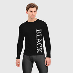 Рашгард мужской Чёрная футболка с текстом, цвет: 3D-принт — фото 2
