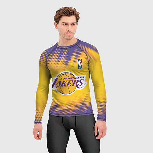 Мужской рашгард Los Angeles Lakers / 3D-принт – фото 3
