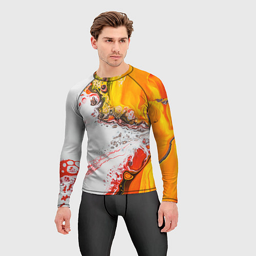 Мужской рашгард Рисунок желтой краской / 3D-принт – фото 3