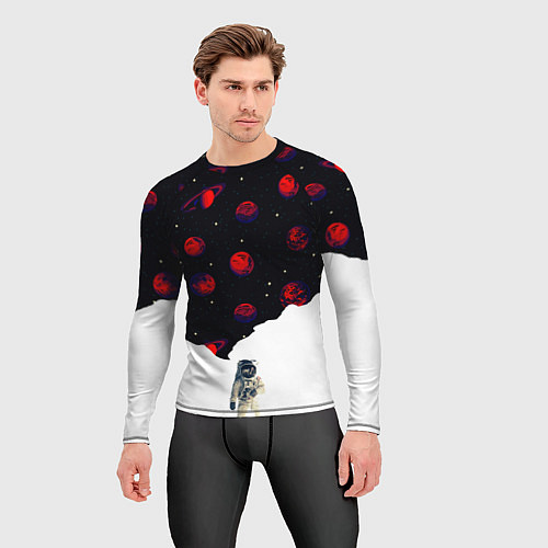 Мужской рашгард Мысли космонавта про космос / 3D-принт – фото 3