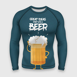 Рашгард мужской Great Ideas start with a BEER, цвет: 3D-принт