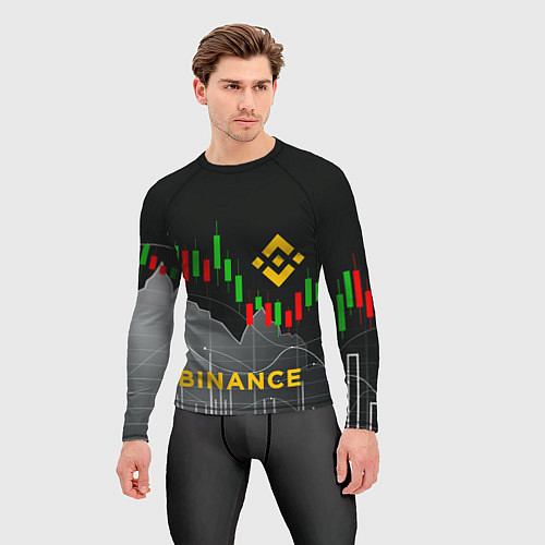 Мужской рашгард BINANCE БИНАНС ГРАФИК / 3D-принт – фото 3