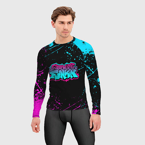 Мужской рашгард FRIDAY NIGHT FUNKIN NEON / 3D-принт – фото 3