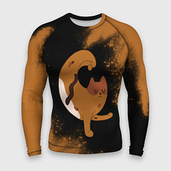 Рашгард мужской Кошачья Йога - Взрыв, цвет: 3D-принт