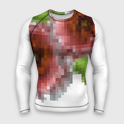 Рашгард мужской Пиксельный узор Маки, цвет: 3D-принт