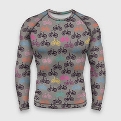 Рашгард мужской Цветные велосипеды паттерн, цвет: 3D-принт