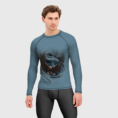 Мужской рашгард ОРЕЛ СКВОЗЬ ТКАНЬ / 3D-принт – фото 3