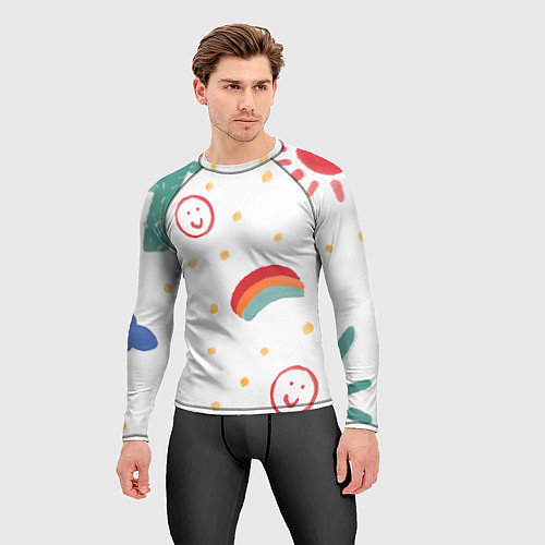 Мужской рашгард Красочное детство / 3D-принт – фото 3