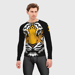 Рашгард мужской Суровый взгляд тигра, цвет: 3D-принт — фото 2