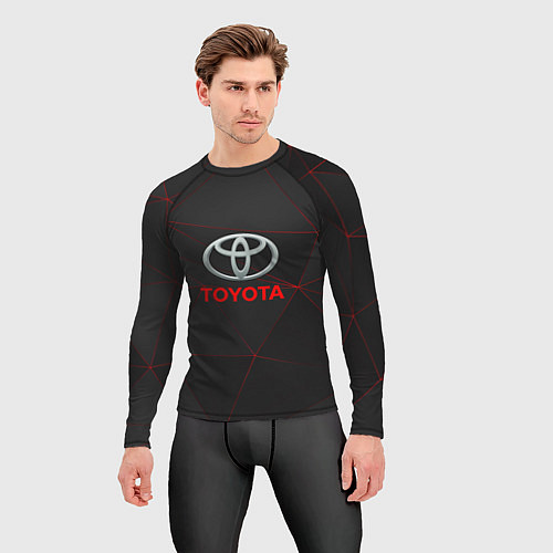 Мужской рашгард Toyota Тонкие линии неона / 3D-принт – фото 3