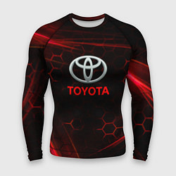 Рашгард мужской Toyota Неоновые соты, цвет: 3D-принт
