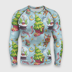 Рашгард мужской Merry Christmas Pattern, цвет: 3D-принт
