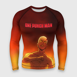 Рашгард мужской Сайтама в огне One Punch-Man, цвет: 3D-принт