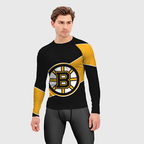 Мужской рашгард Бостон Брюинз, Boston Bruins / 3D-принт – фото 3