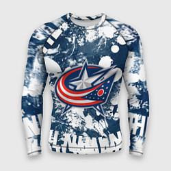 Рашгард мужской Коламбус Блю Джекетс, Columbus Blue Jackets, цвет: 3D-принт