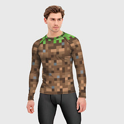 Рашгард мужской ЗЕМЛЯ DIRT MINECRAFT, цвет: 3D-принт — фото 2