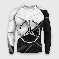 Рашгард мужской MERCEDES-BENZ МЕРСЕДЕС-БЕНЗ BLACK AND WHITE, цвет: 3D-принт