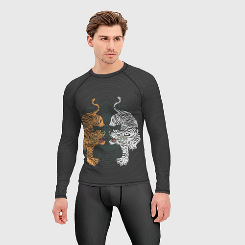 Мужской рашгард Два тигра / 3D-принт – фото 3