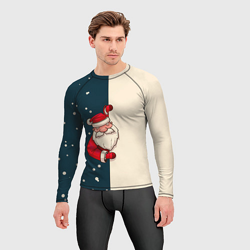 Мужской рашгард Happy New Year Дед Мороз / 3D-принт – фото 3