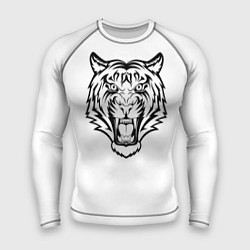 Рашгард мужской Черно белый тигр, цвет: 3D-принт