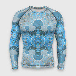 Рашгард мужской Коллекция Фрактальная мозаика Голубой 292-6-n, цвет: 3D-принт