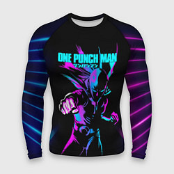 Рашгард мужской Неоновый Сайтама One Punch-Man, цвет: 3D-принт