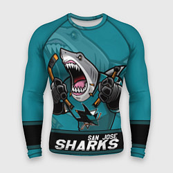 Рашгард мужской San Jose Sharks, Сан Хосе Шаркс, цвет: 3D-принт