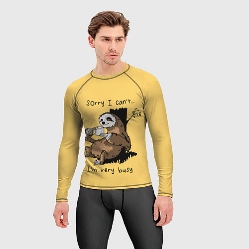 Мужской рашгард Sorry I cant Im very busy / 3D-принт – фото 3