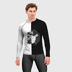Рашгард мужской Боец ММА чёрно-белое, цвет: 3D-принт — фото 2