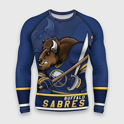 Рашгард мужской Баффало Сейберз, Buffalo Sabres, цвет: 3D-принт